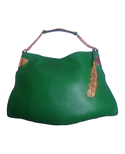 1970 Shoulder Bag, &pound;395, Handbags, Green, Leather, Front view